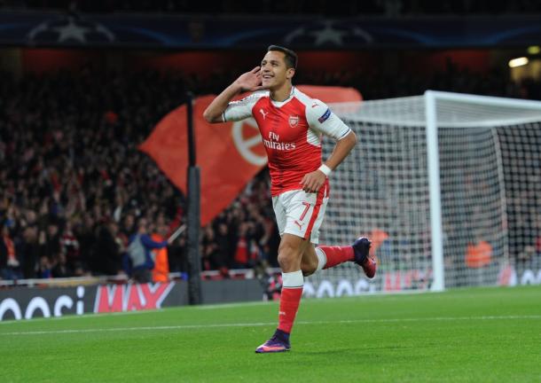 Alexis Sánchez celebra el tanto ante el Ludogorets | Fotografía: Arsenal