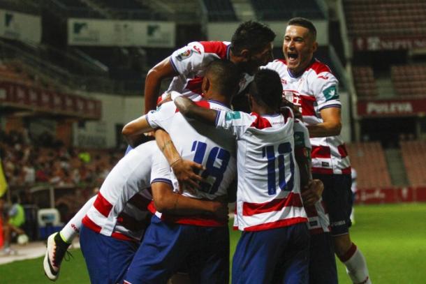 Celebración del gol de Matheus | Foto: AL Juárez