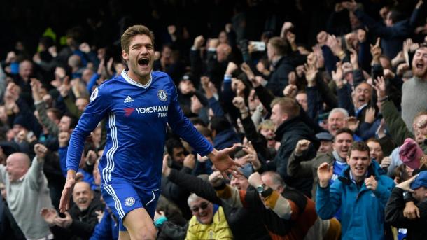 Marcos Alonso porta in vantaggio il Chelsea, www.premierleague.com