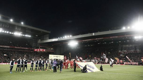 Anfield en el último partido entre Liverpool y Tottenham en el 2017. Foto: Premier League.