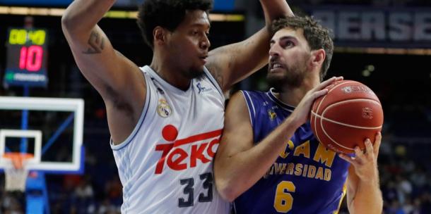 Antelo en los Playoffs ante el Real Madrid | Foto: UCAM Murcia