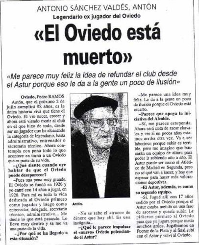 Los propios ex jugadores ya daban por muerto al club | Foto: La Página del Oviedín