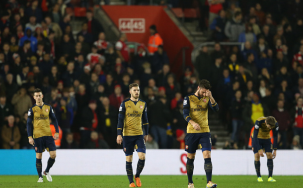 Arsenal players looked jaded during their shock 4-0 defeat at the hands of Southampton on Boxing Day last season. | Photo: Getty