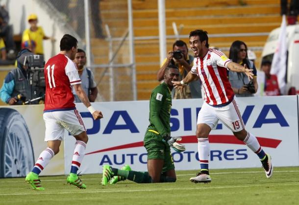 Dario Lezcano celebrating his goal. Photo: ABC Color