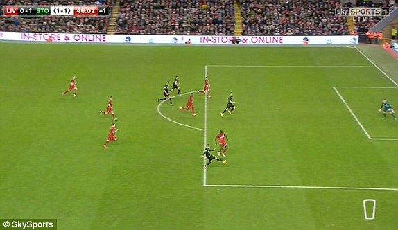 Television replays showed Arnautovic's goal to be offside (photo: Sky Sports)