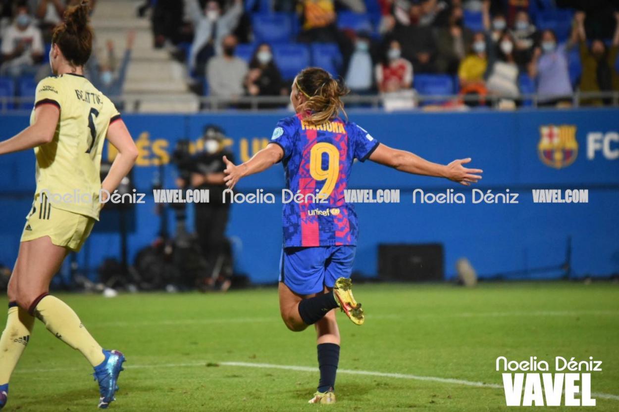 Mariona, celebrando el gol que abrió el marcador | Noelia Déniz - VAVEL