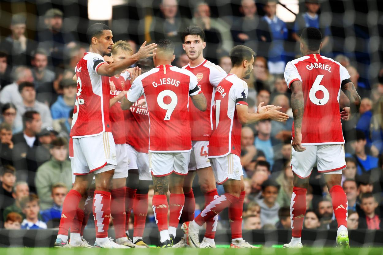 El equipo de Arteta celebrando un gol frente al Everton | Foto: Arsenal