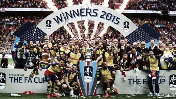Arsenal celebrate their victory last season (photo: thefa.com