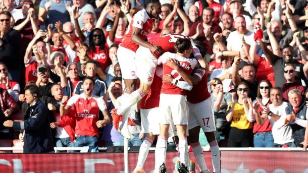 Los jugadores del Arsenal celebran un gol ante el Watford | Fotografía: Premier League