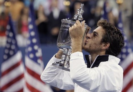 Del Potro celebrating his US Open title back in 2009. (Photo credit: Reuters)