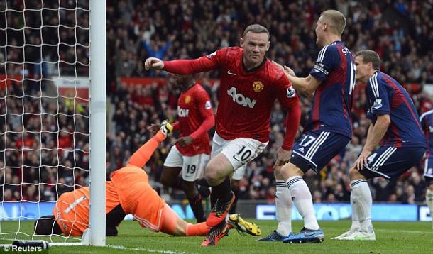 Rooney celebra un tanto en una victoria ante el Stoke City. Foto: Reuters