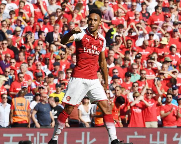 Aubameyang celebra un gol con el Arsenal | Fotografía: Arsenal