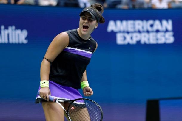 Andreescu during the 2019 US Open: Photo: Adam Hunger/Associated Press