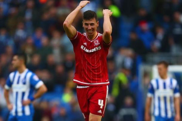 Dani Ayala celebrates scoring in Middlesbrough's 3-0 victory over Brighton in December | Photo: Sky Sports