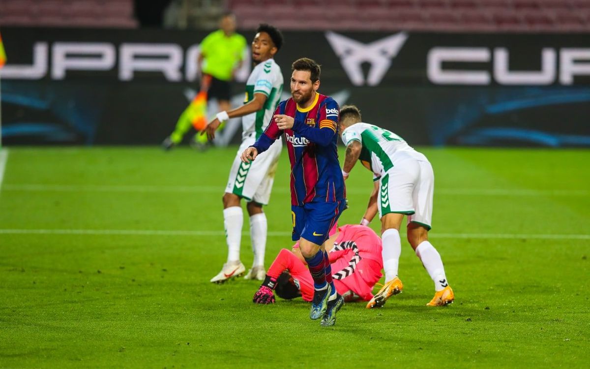 Messi fez dois no último confronto do Barça com o Elche (Foto: Divulgação/FC Barcelona)