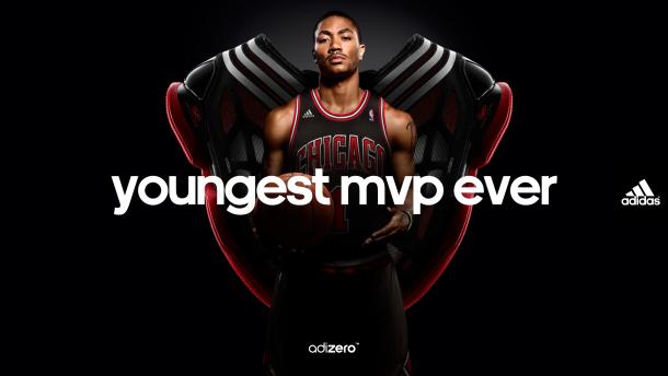 Adidas lanzó muchas campañas con Rose como reclamo, especialmente, tras ser nombrado MVP. Vía: Adidas 