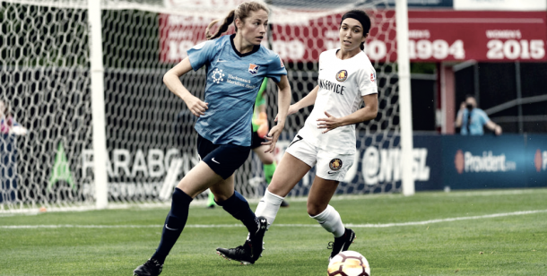 Janine Beckie and Sky Blue, unable to find first win of the season against Utah (Photo via skybluefc.com)