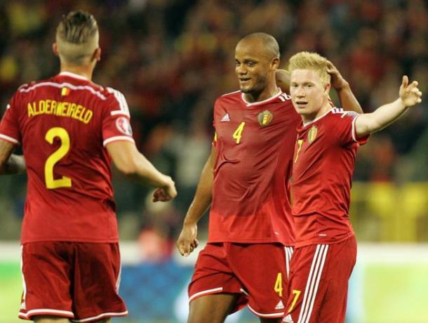 Bélgica celebra un gol ante Bosnia | Fuente: Getty Images.