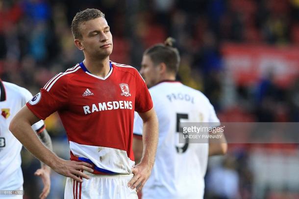 Ben Gibson's face tells the story of Boro's defeat to Watford | Photo: Lindsey Parnaby/Getty Images