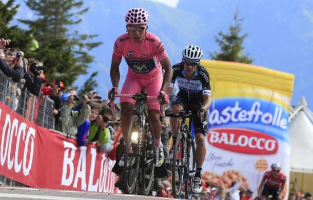 Nairo Quintana in maglia rosa nel 2014. Fonte: BettiniPhoto