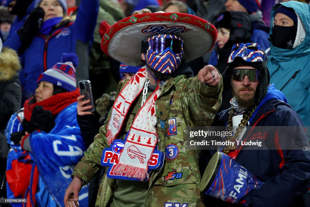 A fan looks on during the third quarter between the Buffalo Bills and the Pittsburgh Steelers at Highmark Stadium on January 15, 2024 in Orchard Park, New York. (Photo by Timothy T Ludwig/Getty Images)