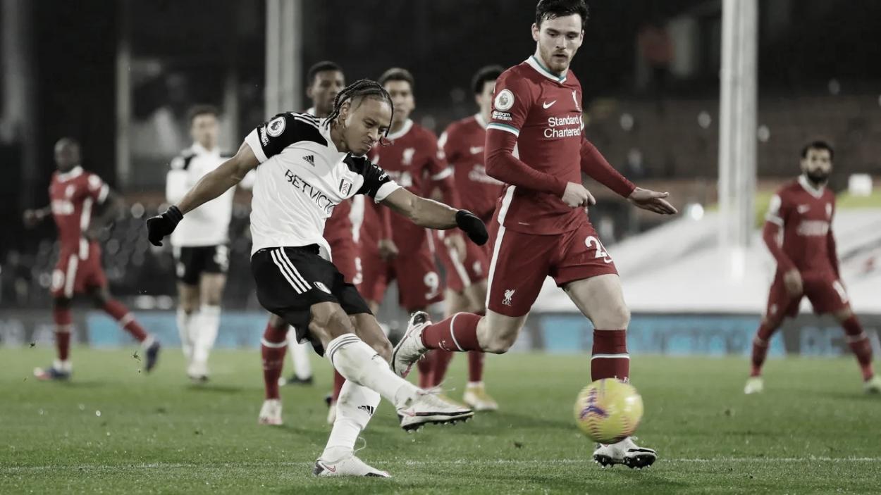 El disparo que acabaría con el gol de Bobby Reid./ Foto: Premier League