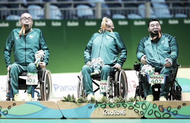 Grupo de Brasil no segundo lugar do pódio (Foto: Divulgação/Brasil 2016)