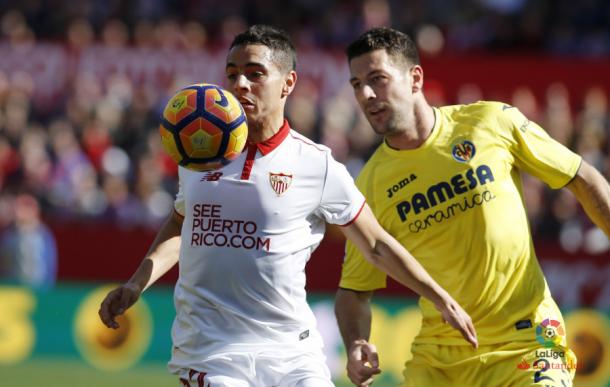 La concentrazione di Bonera su Ben Yedder, www.laliga.es