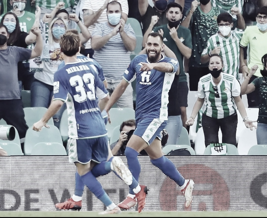 Borja Iglesias celebra un gol al Certic. Fuente:LaLiga