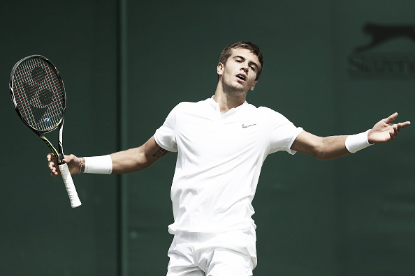 Try as he might, but Borna Coric couldn't get the better of Ivo Karlovic at Wimbledon. (Photo:Getty Images). 