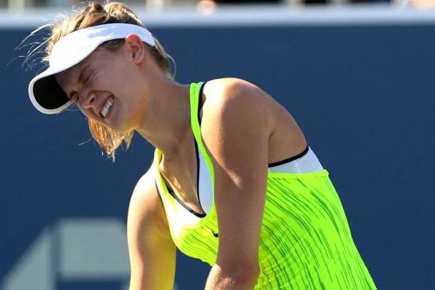 Bouchard shows her frustration at the US Open |Photo: BPI/REX/Shutterstock