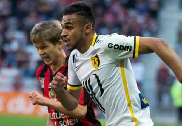 Boufal playing against Puel's Nice last season. Photo source: Goal.com