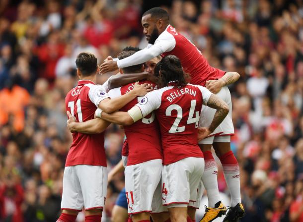 Los jugadores del Arsenal celebran uno de los goles ante el Bournemouth | Fotografía: Arsenal