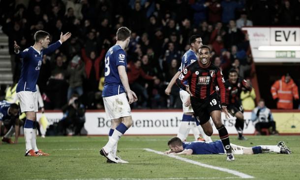 Junior Stanislas celebrates scoring Bournemouth's second goal in their 3-3 draw with Everton. | Image: Reuters