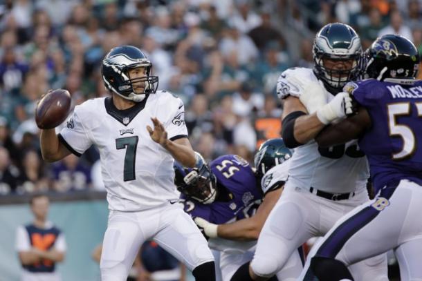 Sam Bradford in action against the Baltimore Ravens. (Source: AP Photo/Michael Perez)