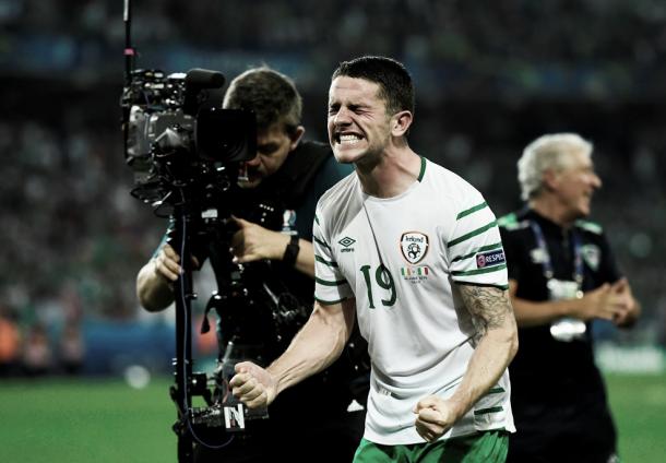 The match winner was full of emotion after the final whistle. (Photo: UEFA.com)