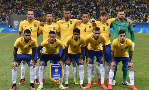 Brazil team before their match - Colombia. | Image credit: Getty Images