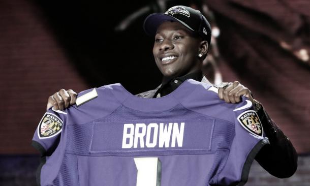Hollywood Brown fue la primera selección en el draft para los Ravens. Foto: Ravens