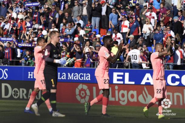 Los jugadores tras el partido | Foto: LaLiga Santander