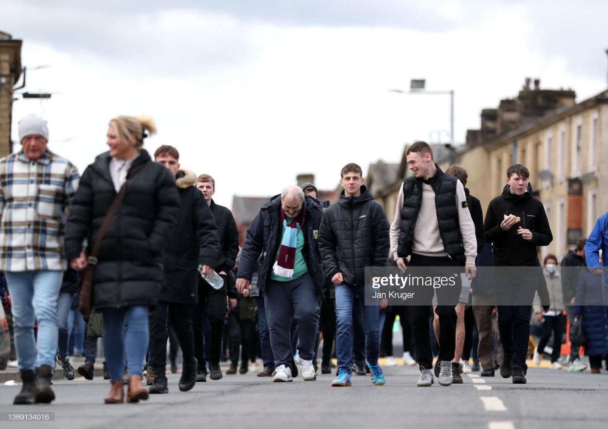 Burnley fans gathering before the recent loss to Manchester City: Jan Kruger/GettyImages