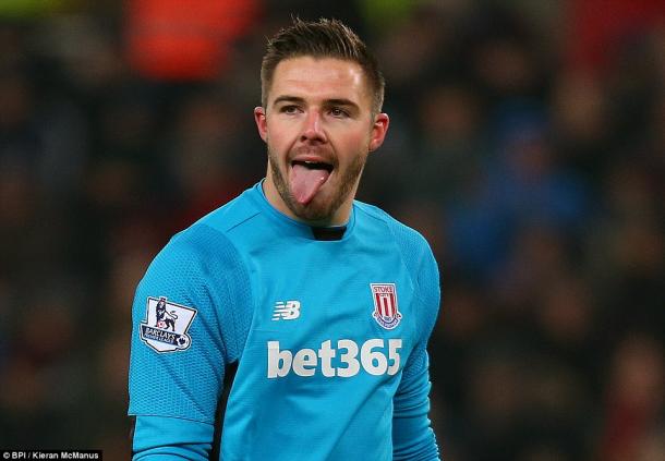 Gasping for breath - Butland made vital saves during the game (photo: BPI)