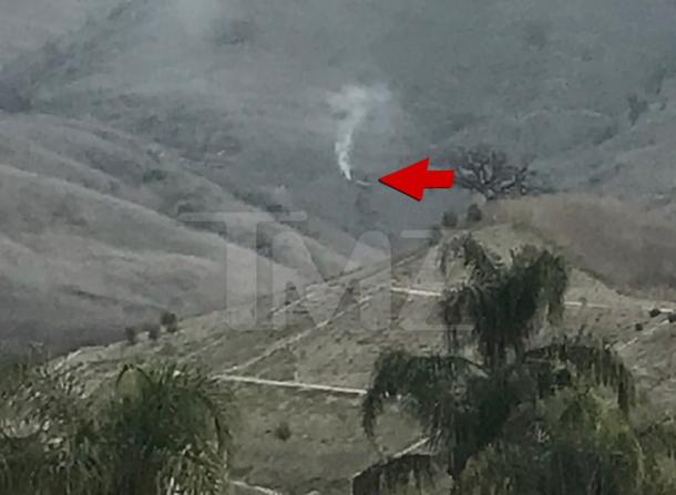 Local onde helicóptero caiu em Calabasas, CA/EUA | Foto: Reprodução/TMZ