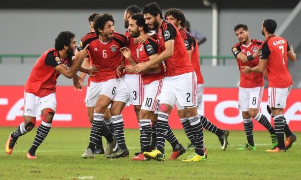 Gioia Egiziana dopo il gol di Salah al Ghana.
