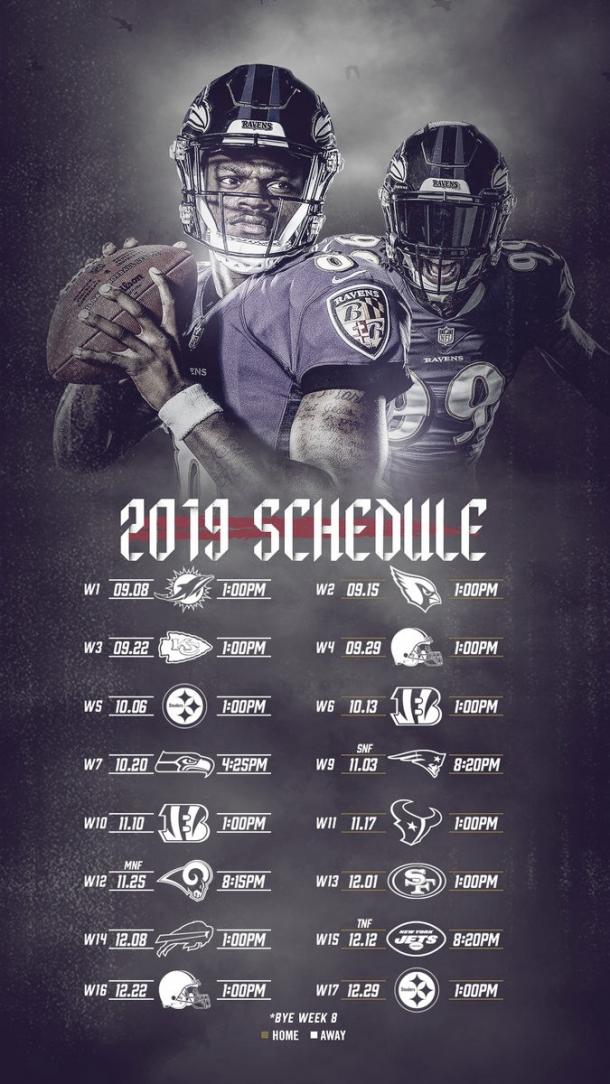 Así será el 2019 para Baltimore Ravens. Foto: Ravens