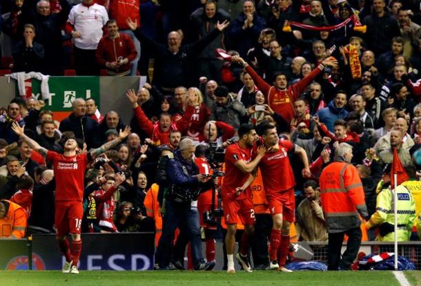 Can pictured celebrating with Lovren after the winning goal (photo: Zimbio)