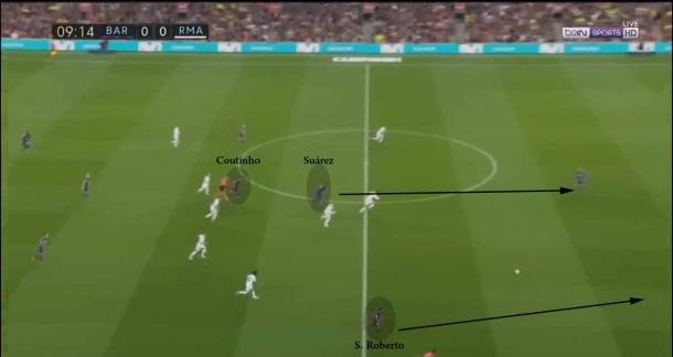 Roberto y Coutinho, en la acción del gol de Suárez | Jordi Grífol - VAVEL