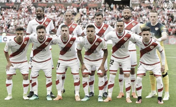 El once inicial que jugó el último partido en Vallecas. Fotografía: Rayo Vallecano S.A.D