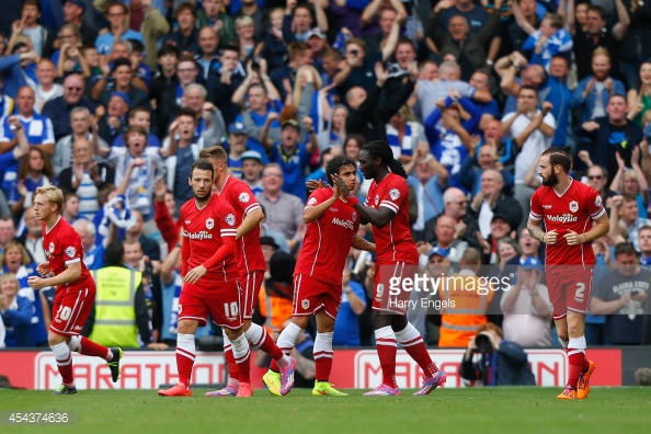 El Cardiff celebra el empate en Craven Cottage | Foto: Getty Images