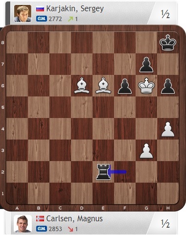 Posición decisiva en la seguna partida / Foto: Chess24