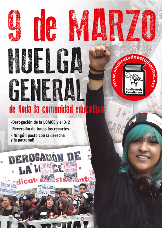 Cartel de la Huelga General estudiantil del próximo 9 de marzo